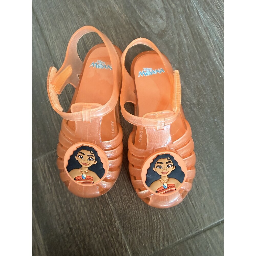 Disney Moana Jelly Sandals Orange Fisherman Toddler Girls Size 9